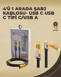 4'ü 1 Arada Metal Hızlı Veri Kablosu – 65W Güç, 27W iPhone Desteği, 480Mbps Aktarım-1