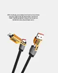 65W 4’ü 1 Arada Örgülü Hızlı Şarj Kablosu USB-C USB-A Çoklu Şarj Dayanıklı-3