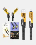 65W 4’ü 1 Arada Örgülü Hızlı Şarj Kablosu USB-C USB-A Çoklu Şarj Dayanıklı-4