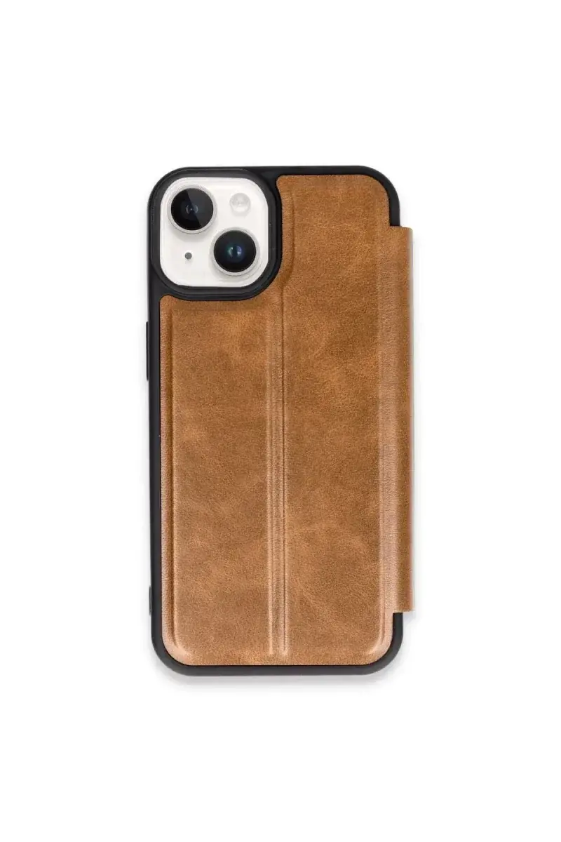 Apple iPhone 15 Kılıf Flip Cover - Taba