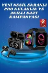 Ekranlı Yeni Nesil Pro Kulaklık ve Akıllı Saat Kampanyası Kulak İçi krofonlu-2