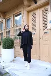 Kadın Iki Iplik Viskon Pamuk Kumaş Arma Detaylı Ikili Takım-3