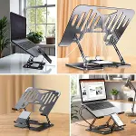 2’si 1 Arada Laptop ve Telefon Standı – AlüMetal Ayarlanabilir,Katlanabilir,Ergonok Yükseltici-4