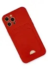 Apple iPhone 12 Pro Max Kılıf Kelvin Kartvizitli Silikon - Kırmızı-3