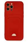 Apple iPhone 12 Pro Max Kılıf Kelvin Kartvizitli Silikon - Kırmızı-1
