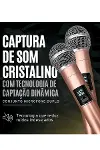 Profesyonel Çiftli Kablosuz Mikrofon Seti Karaoke Şarj Edilebilir 50 Metre Mesafe Rose-2