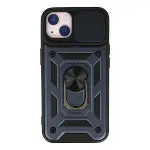 Apple İphone 13 Kılıf Pars Lens Yüzüklü Silikon - Lacivert-1