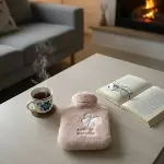 Hello Everyone Yazılı Kurdeleli Pembe Peluş Sıcak Su Torbası 1 Lt – Yumuşak Kılıf, Uzun Süre Sıcak T-5