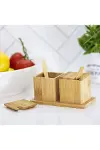 2PCS Baharatlık - Tuzluk Ahşap Bambu-2