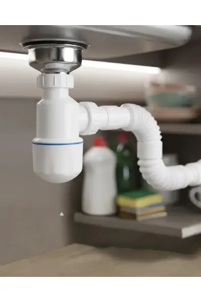 Lavabo Sifon Seti Esnek Borulu Koku Engelleyici Sızdırmaz ve Kolay Montajlı