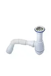 Lavabo Sifon Seti Esnek Borulu Koku Engelleyici Sızdırmaz ve Kolay Montajlı-4