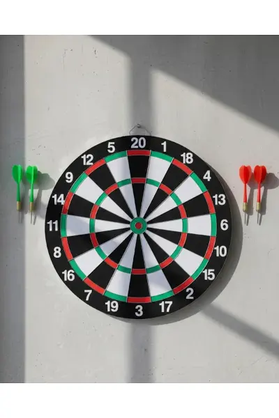 Ev ve Oyun Alanları İçin Dart Tahtası 12 İnç 4 Dart Oku Dahil