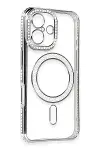Apple iPhone 16 Kılıf Joke Simli Magneticsafe Kılıf - Gri-3