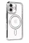 Apple iPhone 16 Kılıf Joke Simli Magneticsafe Kılıf - Gri-1