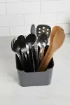Füme 2 Bölmeli Tezgah Üstü Kaşıklık & Fonksiyonel Mutfak Düzenleyici Organizer-3