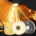 Şarjlı 10 Metre Ledli Şarj Göstergeli 8 Işık Modlu Hareketli Ve Flaşör Modlu Kamp Lambası Led Işık-3