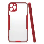 Apple iPhone 11 Pro Max Kılıf Platin Silikon - Kırmızı-3
