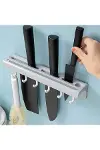 Pratik Çoklu Bıçak Askısı Mutfak Bıçak Düzenleyici Organizer Dayanıklı Bıçaklık-3