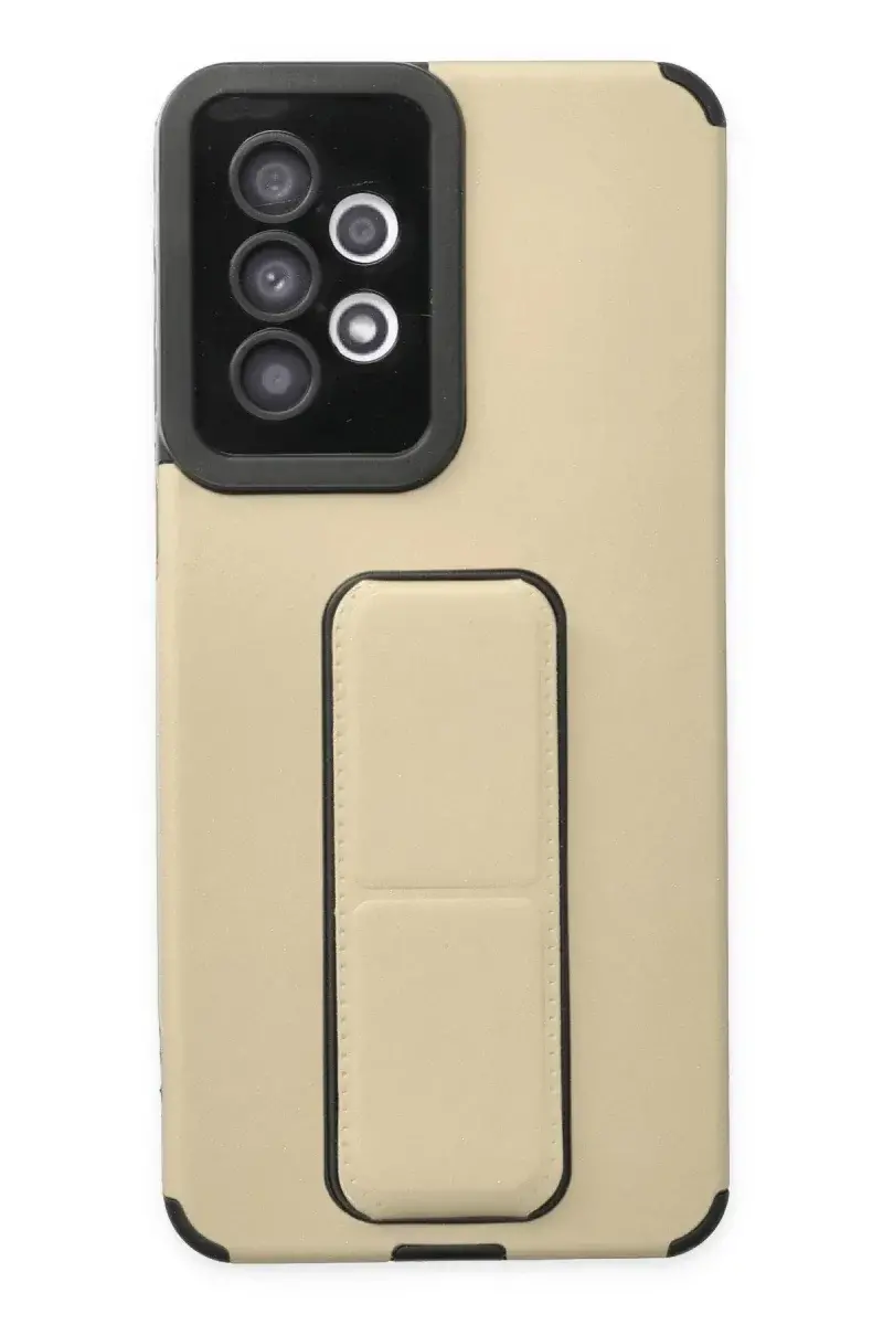 Samsung Galaxy A33 5G Kılıf Mega Standlı Silikon - Gold