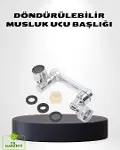 1080° Dönebilen Musluk Ucu – Su Tasarruflu, Esnek ve 360° Çift Eksenli Başlık-1