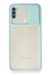 Samsung Galaxy A11 Kılıf Palm Buzlu Kamera Sürgülü Silikon - Turkuaz-1