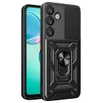 Samsung Galaxy S25 Plus Kılıf Pars Lens Yüzüklü Silikon - Siyah-1