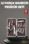 12 Parça Paslanmaz Çelik Kompakt ve Taşınabilir Manikür Makası Tırnak Makası-2