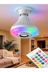 Bluetooth RGB LED Hoparlörlü Akıllı Ampul - Renkli Müzikli Lamba ve Kumanda-4