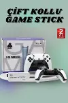 Çift Oyun Kollu 4K HD Ekran Nostaljik 20.000 Oyunlu Beyaz Game Stick-1