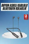 Boyun Bantlı Kablolu Yüksek Ses Kaliteli Bluetooth Kulaklık Uzun Pil Ömrü-2