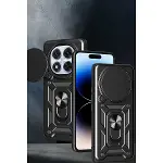 Xiao Red Note 14 Pro Plus Kılıf Pars Lens Yüzüklü Silikon - Lacivert-2