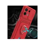 Xiao Red Note 13 4g Kılıf Zuma Kartvizitli Yüzüklü Silikon - Kırmızı-3