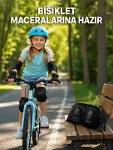 2'li Çocuk Koruyucu Spor Seti Siyah Dizlik Dirseklik El Bilek Koruyucu-1