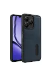 Realme Note 50 4g Kılıf Sara Kartvizitli Deri Kılıf - Lacivert-1