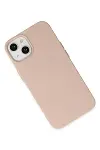 Apple iPhone 14 Plus Kılıf Nano içi Kadife Silikon - Pudra-3