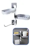 Çoklu Sabun Tutucu Fonksiyonel Banyo Sabunluk-5