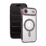 Apple İphone 17 Air Joke Simli Magneticsafe Kılıf - Pembe-1