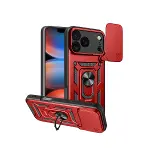 Apple İphone 17 Pro Pars Lens Yüzüklü Silikon - Kırmızı-1
