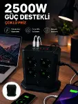 Çoklu Priz 8 Çıkışlı 4 USB 2 Type-C Anahtarlı Dikey Priz Kulesi-1
