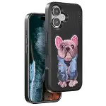 Venco Apple İphone 16 Cute Desenli Kapak - Siyah-1
