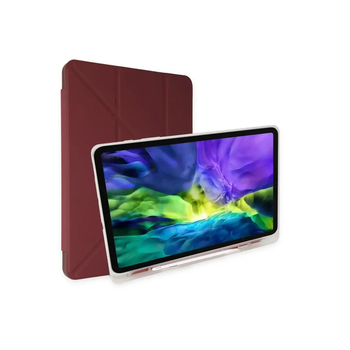 Samsung Galaxy P610 Tab S6 Lite 10.4 Kılıf Kalemlikli Mars Tablet Kılıfı - Mürdüm