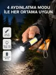 Ultra Dayanıklı 4 Mod Şarjlı Işıldak | Suya ve Darbeye Dayanıklı | 100.000 Saat LED Ömrü-1