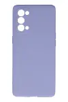 Oppo Reno 5 Pro Kılıf Nano içi Kadife Silikon - Lila-1