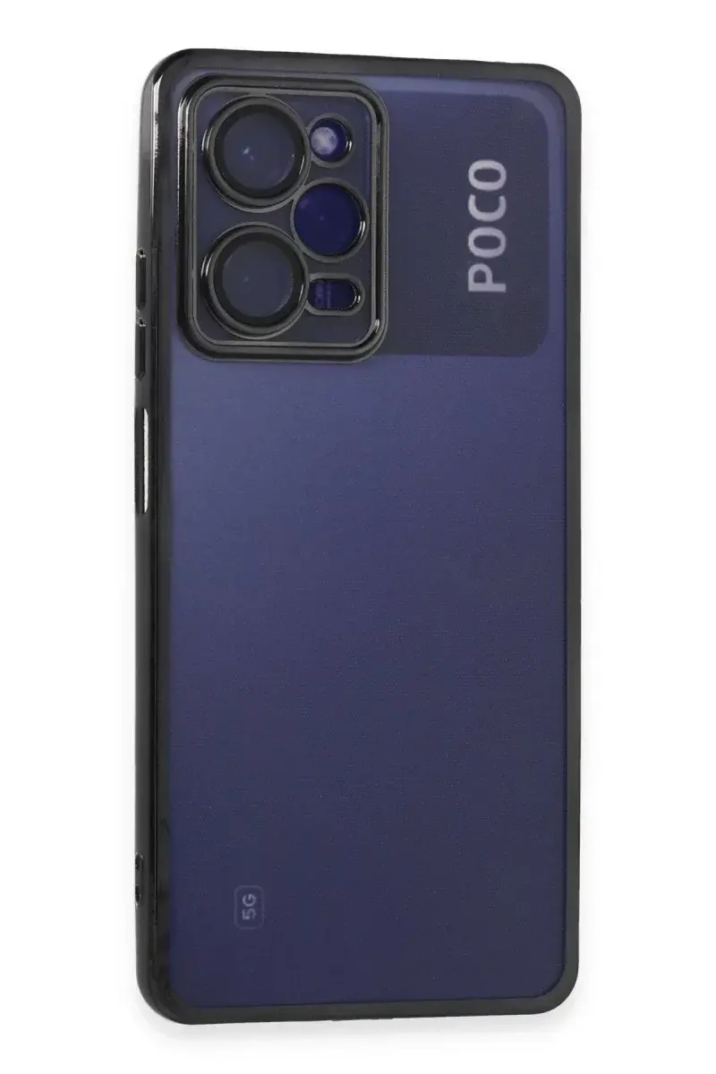 Xiao Poco X5 Pro 5G Kılıf Razer Lensli Silikon - Siyah