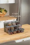 12'li 3 Boy Kavanoz Seti & Saklama Kabı & Erzak Kabı 6x650/1300/1900 Ml (40 Lı Etiket Hediyeli)-1