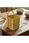 Kare Hasır Dokulu Plastik Rattan Kaşıklık & Çatallık – Askılı Kendiliğinden Tutmalı Çok Amaçlı Mutfa-5