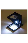 28x28 Mm Katlanır Sayaçlı Metal Lüp, 2 Led Işıklı Büyüteç Tekstil Th9005a-4