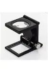 28x28 Mm Katlanır Sayaçlı Metal Lüp, 2 Led Işıklı Büyüteç Tekstil Th9005a-1