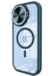 Apple iPhone 15 Pro Max Kılıf Teleskop Lens Magsafe Silikon Kapak - Lacivert-1