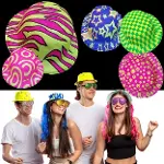 Farklı Desenlerde Plastik Neon Uv Işık Parti Şapkası 1 Adet-2